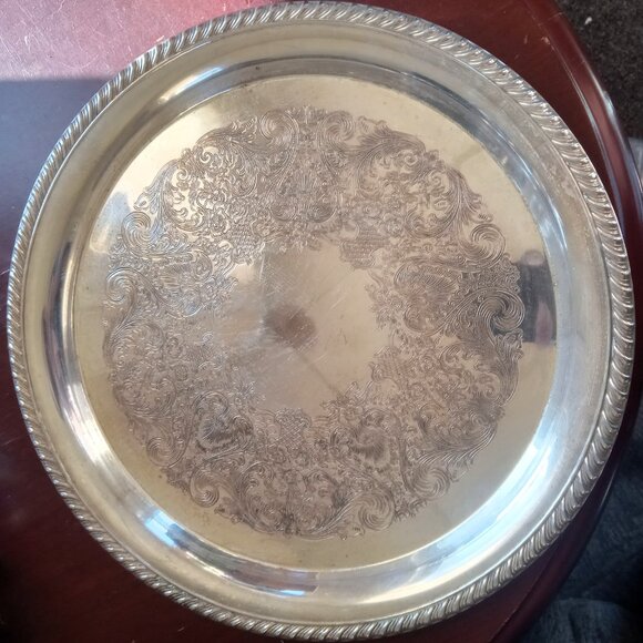 Vintage Kent Silversmiths Silverplate Coffee / Tea Set W/ Tray - Baroque - Picture 3 of 16